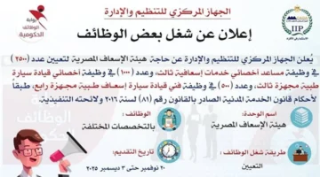 وظائف هيئة الإسعاف 2025: 4000 فرصة متاحة مع شروط واضحة وتفاصيل التخصصات وموعد التقديم